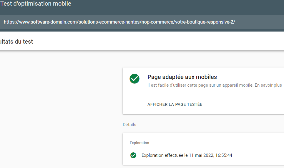 Page responsive pour le site 